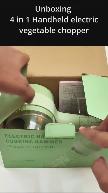 4-in-1 Electric Vegetable Cutter | Slicer, Grater & Chopper Machine